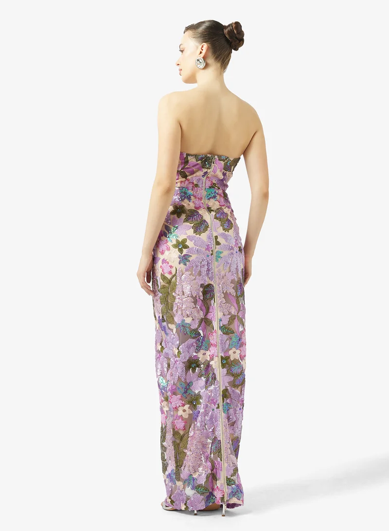 Ginger Boutique Bandeau Lace Embellished Evening Gown